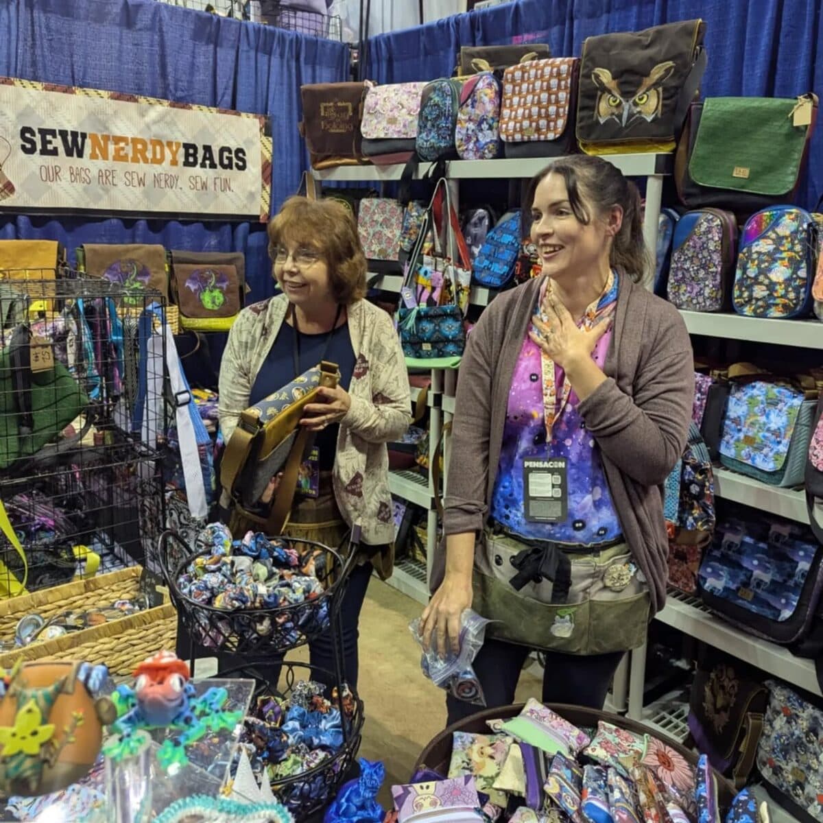 Elaine and Megan at a trade show
